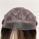 Lace front wig cap with lace detailing for natural hairline.